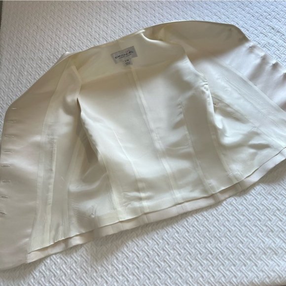 EMANUEL UNGARO 100% Silk Ivory white Formal TUXEDO VEST - Picture 6 of 15